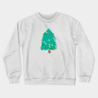 Happy Christmas Tree Illustration Crewneck Sweatshirt